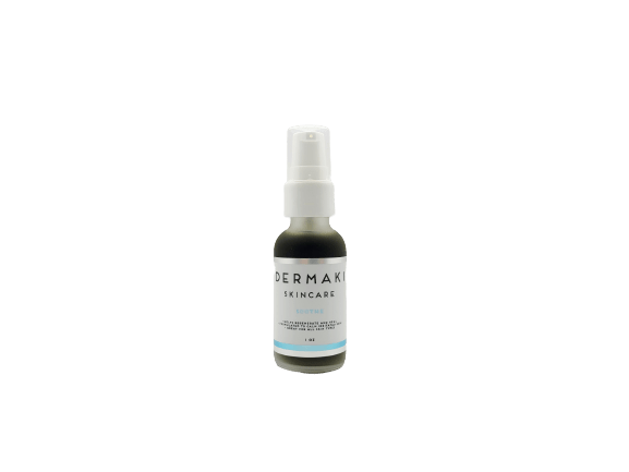 1oz Soothe calming serum, featured product for sensitive skin care by DERMAKI, promoting skin barrier health.