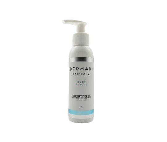 4oz Body Rescue product from DERMAKI, designed for intensive skin hydration and repair.