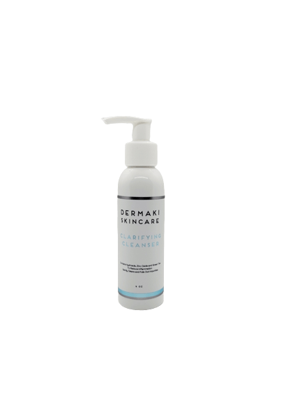 4oz Clarifying Cleanser bottle, premium skincare for acne-prone skin, enhancing clarity and freshness.