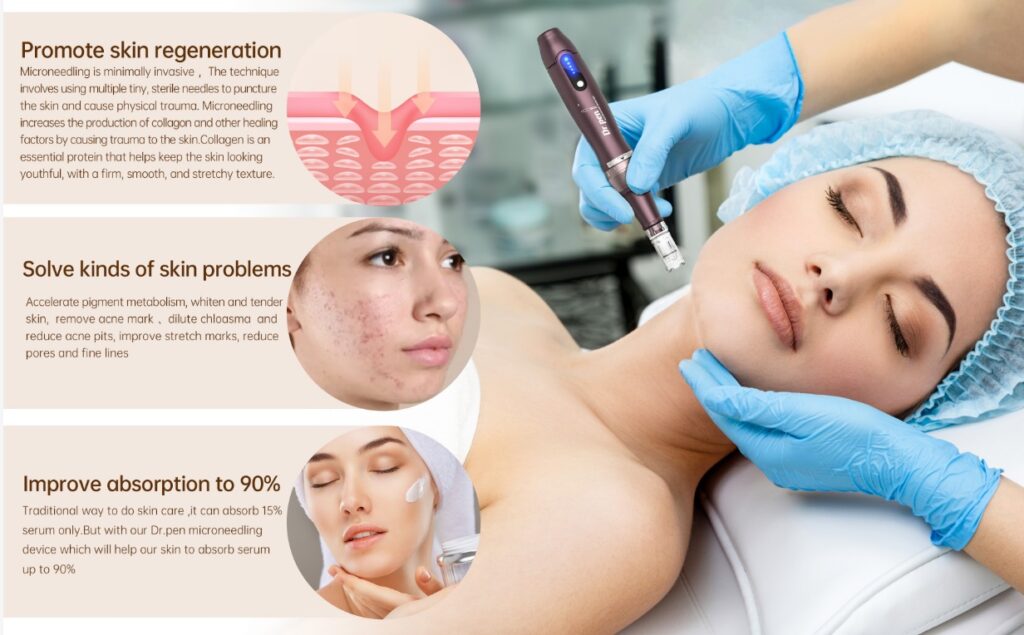 Dr. Pen microneedling device for professional skincare treatments and anti-aging solutions.