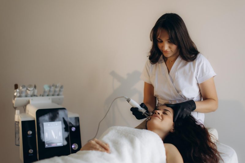 Microcurrent facial therapy treatment showcasing rejuvenated skin and professional skincare techniques.